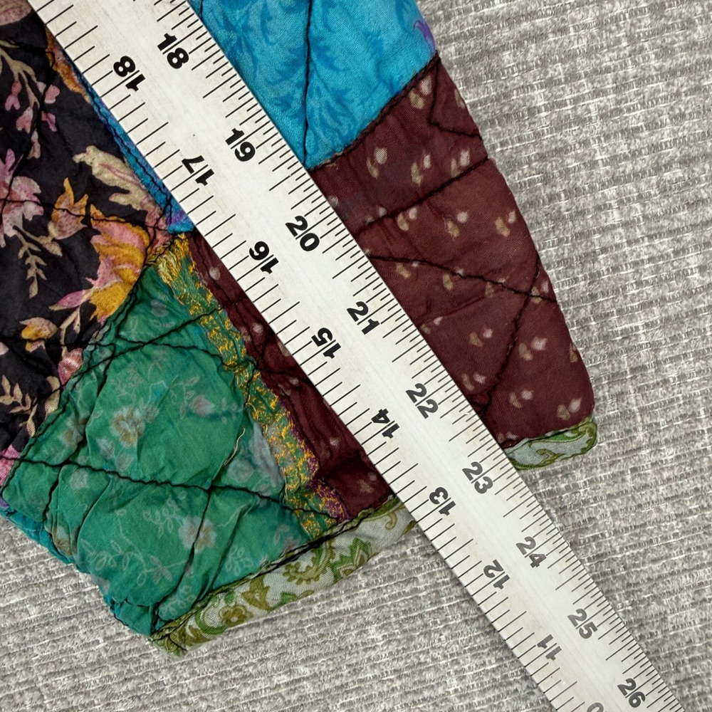 Sacred Threads Quilted Patchwork Silk Jacket Kimo… - image 6